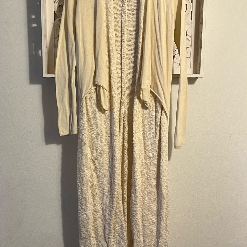 Elegant Cream Duster Sweater, large